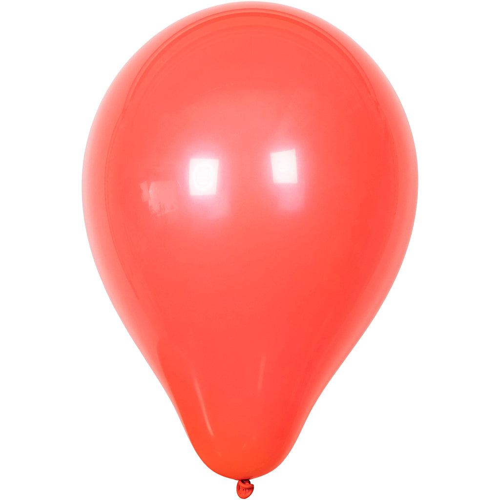 Balloons, round, dia. 23 cm, red, 10 pc