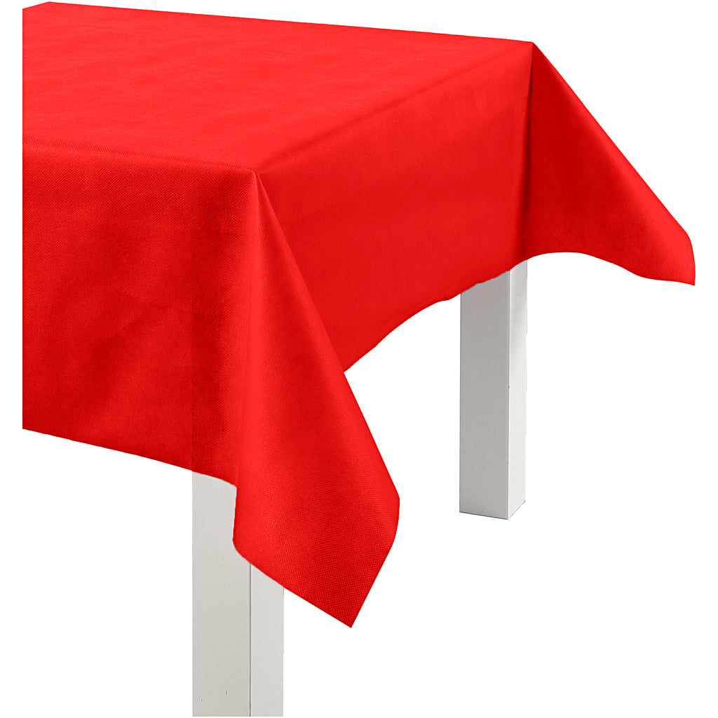 Tablecloth made of Imitation Fabric, W: 125 cm, 70 g, red, 10 m/ 1 roll