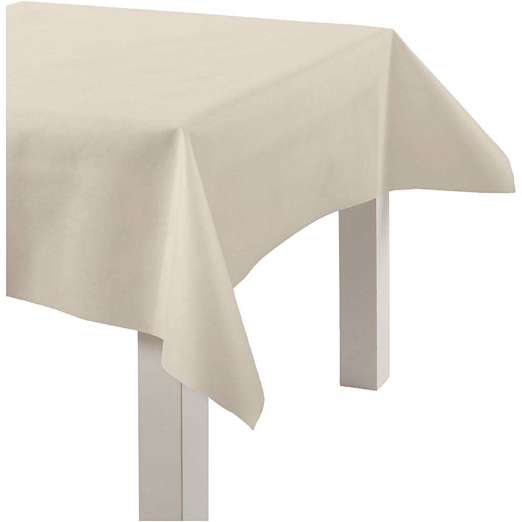 Tablecloth made of Imitation Fabric, W: 125 cm, 70 g, cream, 10 m/ 1 roll