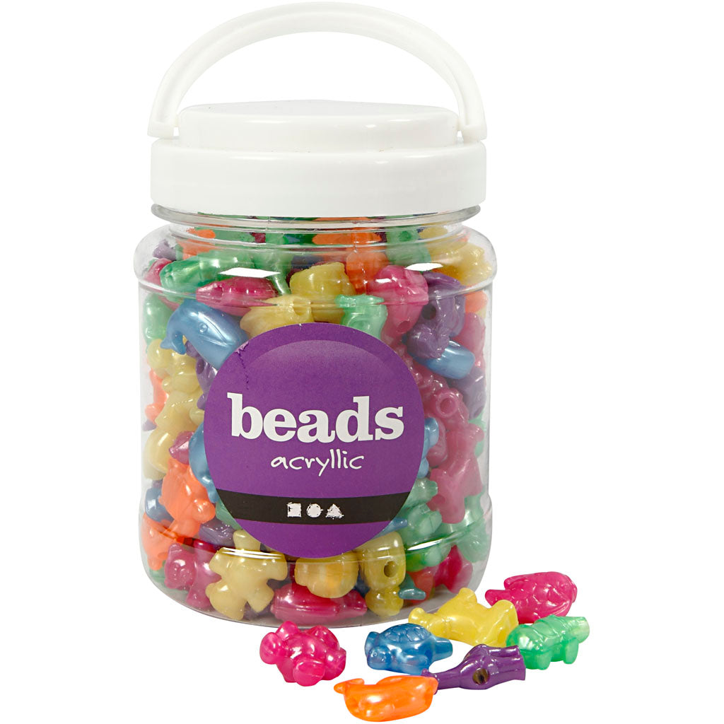 Novelty Beads, size 25 mm, hole size 4 mm, ca. 220 pc, mother of pearl colours, 700 ml/ 1 tub