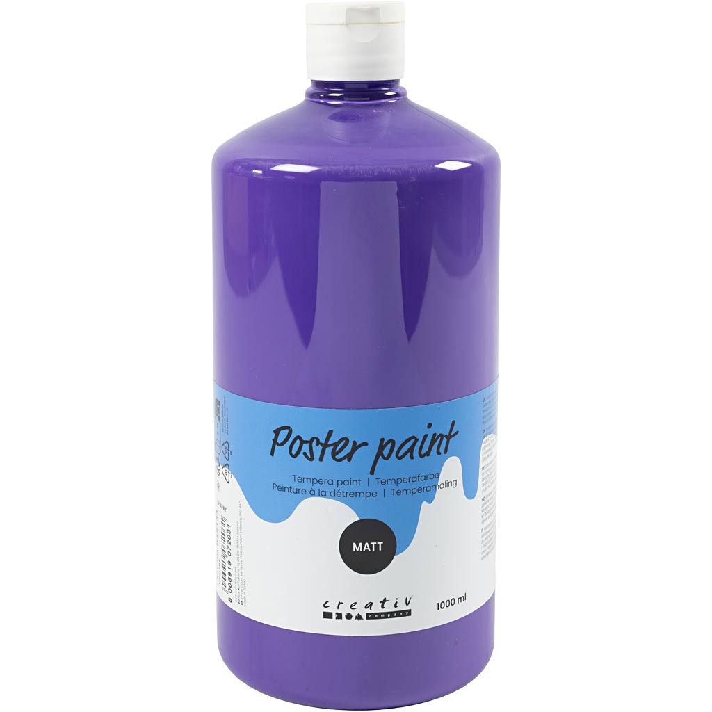Poster paint Matte, violet, 1000 ml/ 1 bottle