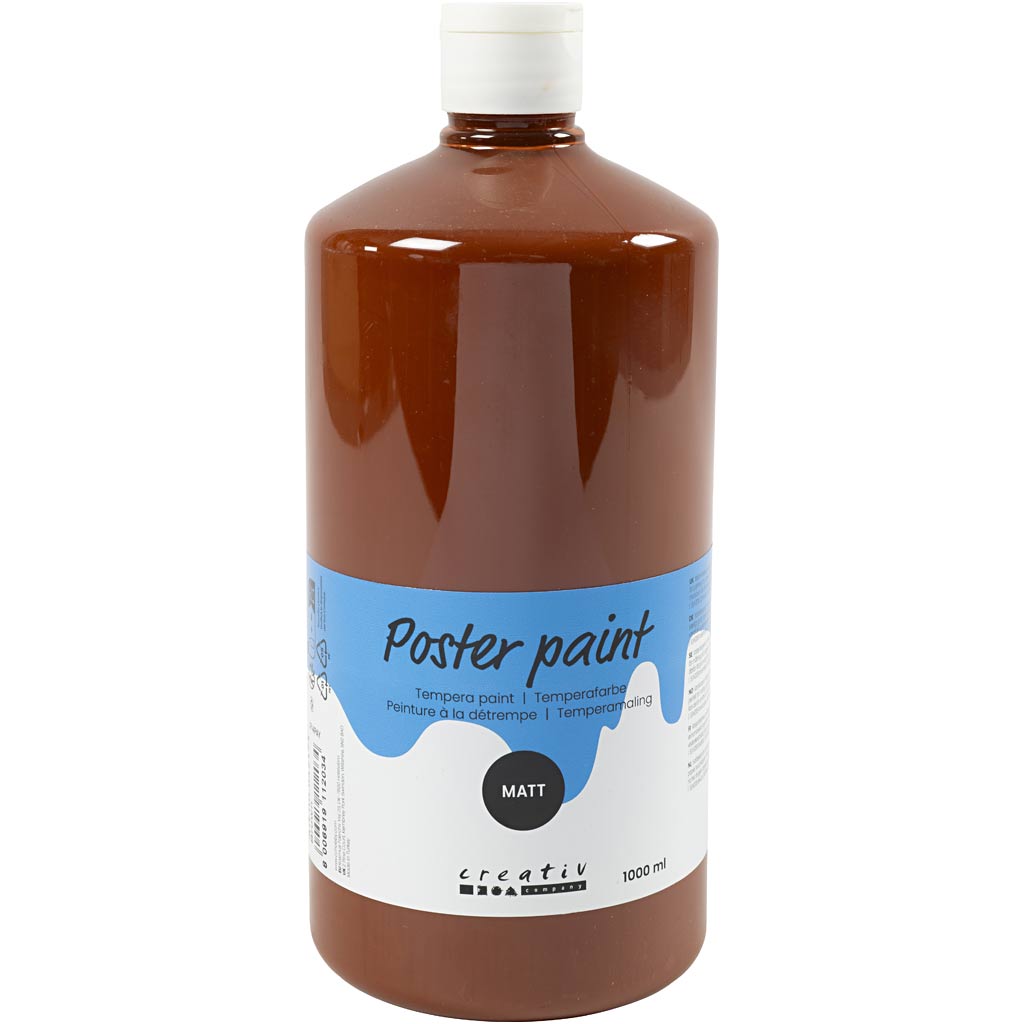 Poster paint Matte, brown, 1000 ml/ 1 bottle