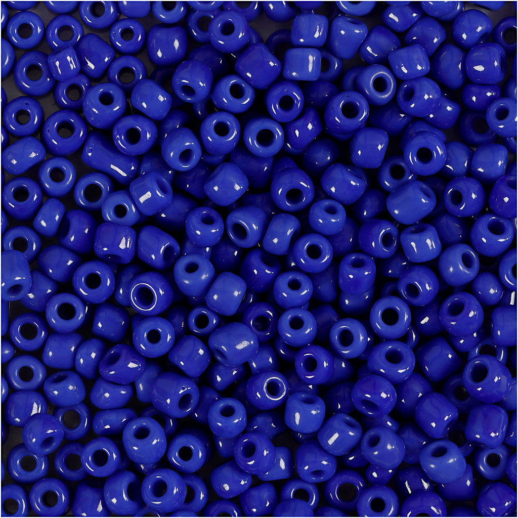Rocaille Seed Beads, dia. 3 mm, size 8/0, hole size 0,6-1,0 mm, blue, 25 g