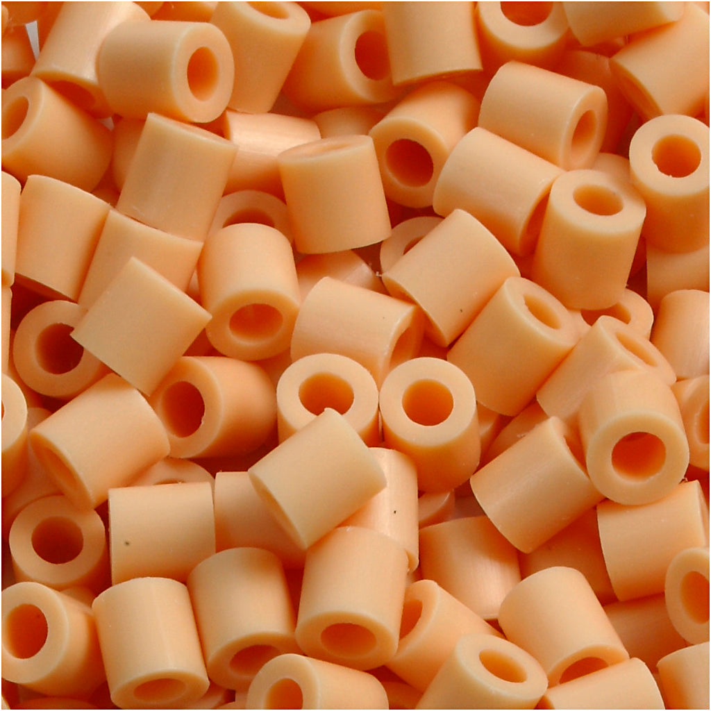 Fuse Beads, size 5x5 mm, hole size 2,5 mm, medium, light beige (32228), 6000 pc