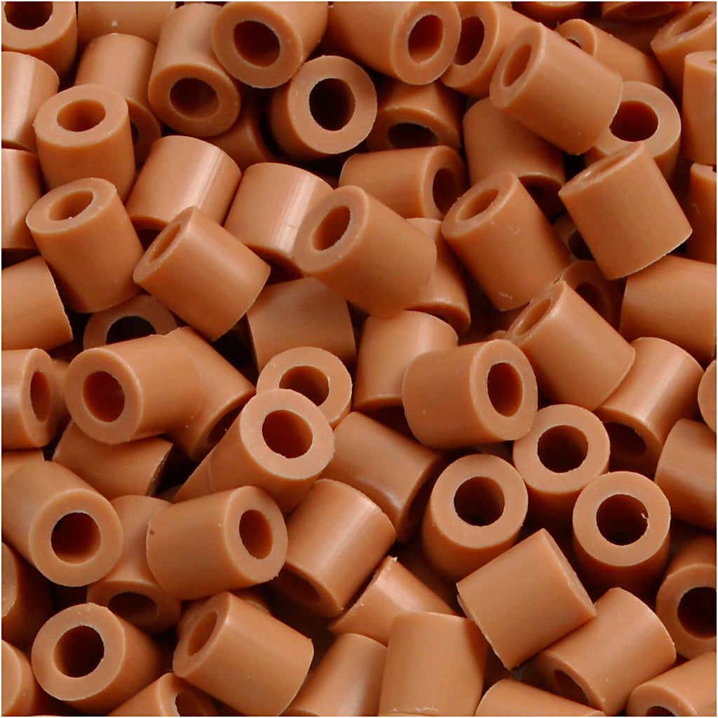 Fuse Beads, size 5x5 mm, hole size 2,5 mm, medium, light brown (32260), 1100 pc
