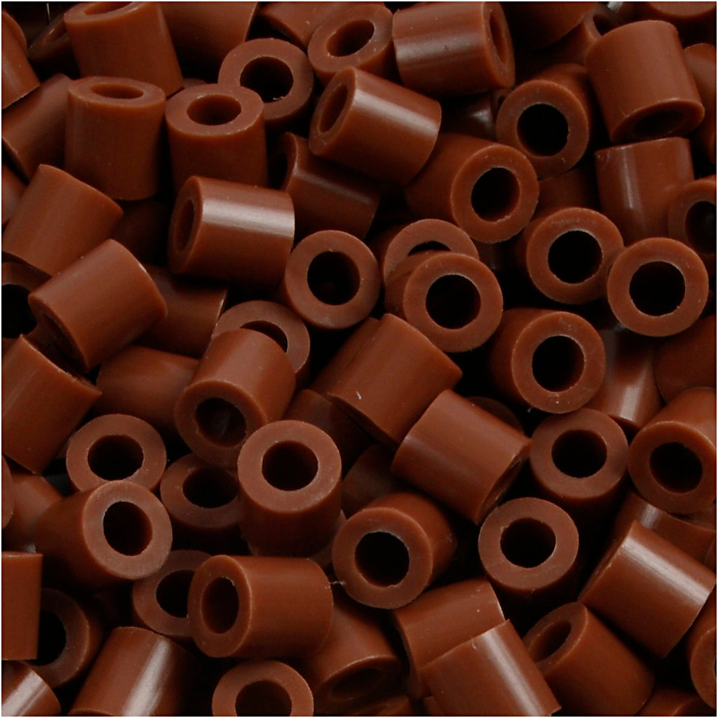 Fuse Beads, size 5x5 mm, hole size 2,5 mm, medium, chocolate (32249), 6000 pc