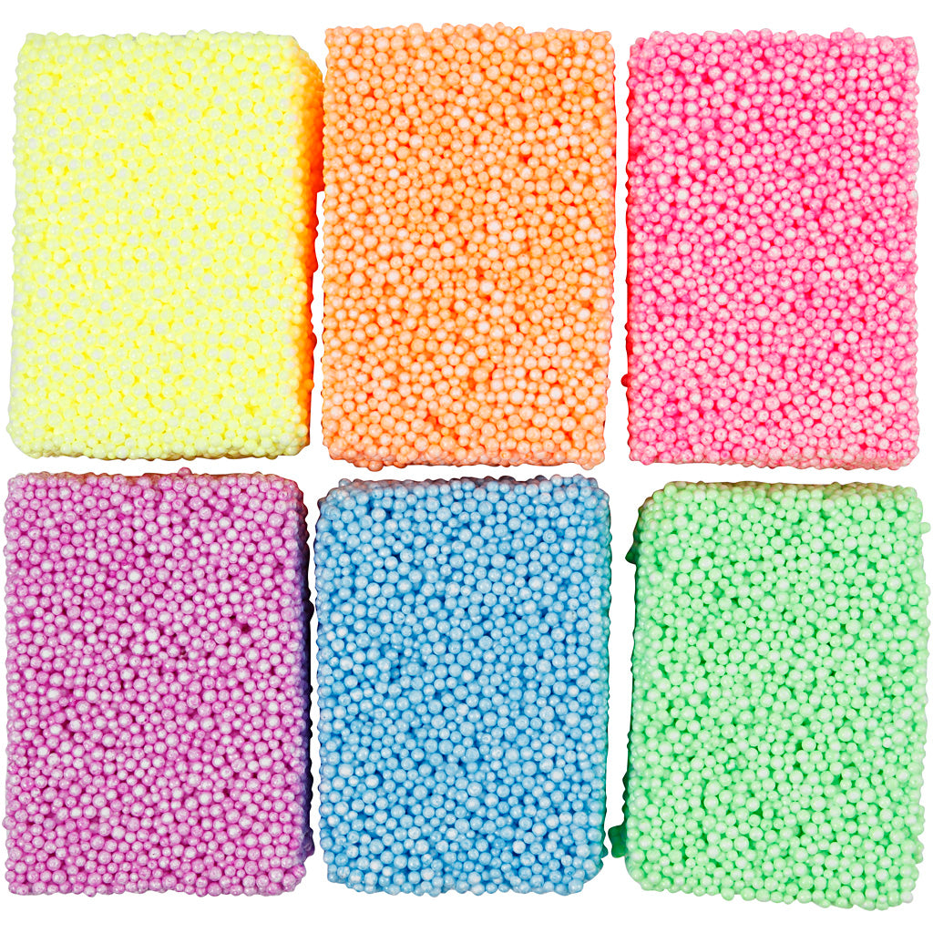 Soft Foam, neon colours, 6x10 g