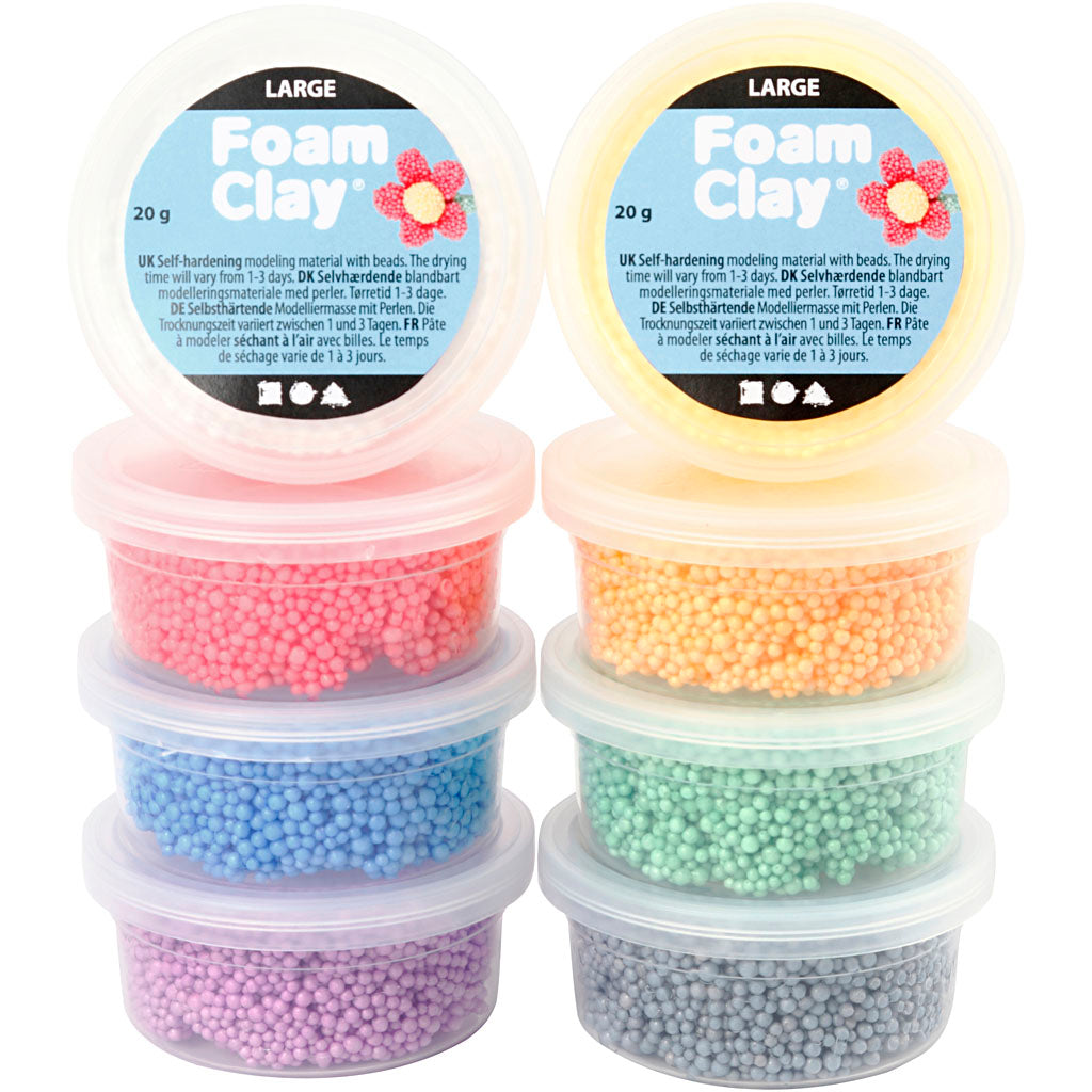 Foam Clay Large, assorted colours, 8x20 g