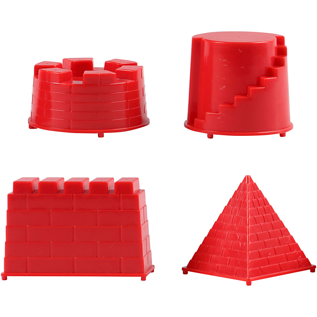 Casting Mould, castle, size 5,5-8,5 cm, 4 pc