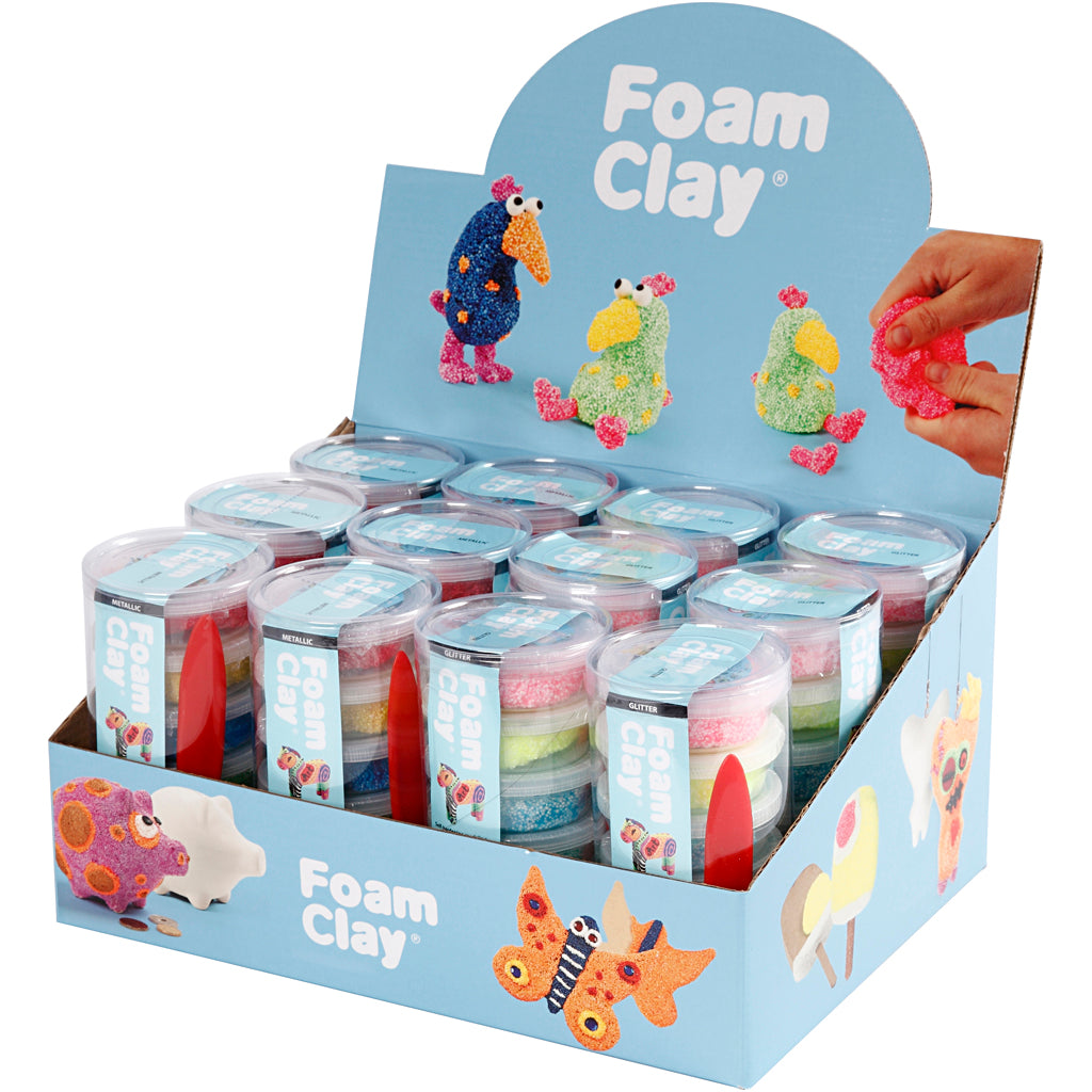 Foam Clay®, glitter colours, metallic colours, 12 set