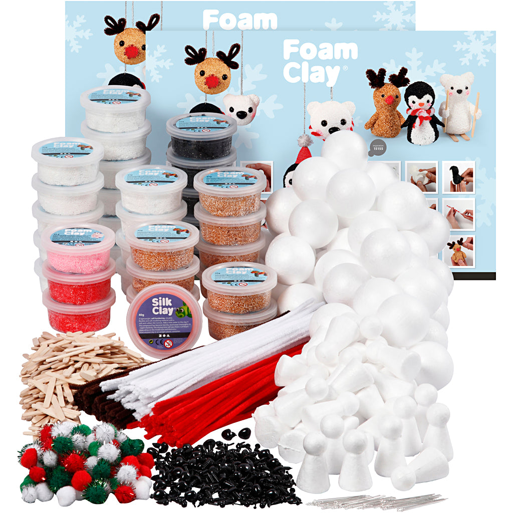 Group Craft Kit Foam Clay® Polar Animals, assorted colours
