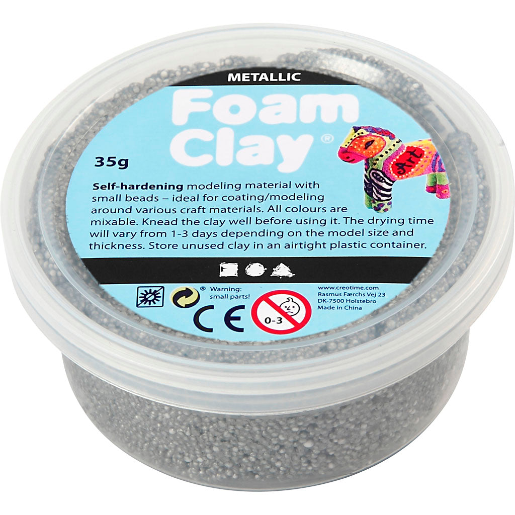 Foam Clay®, metallic, silver, 35 g/ 1 tub
