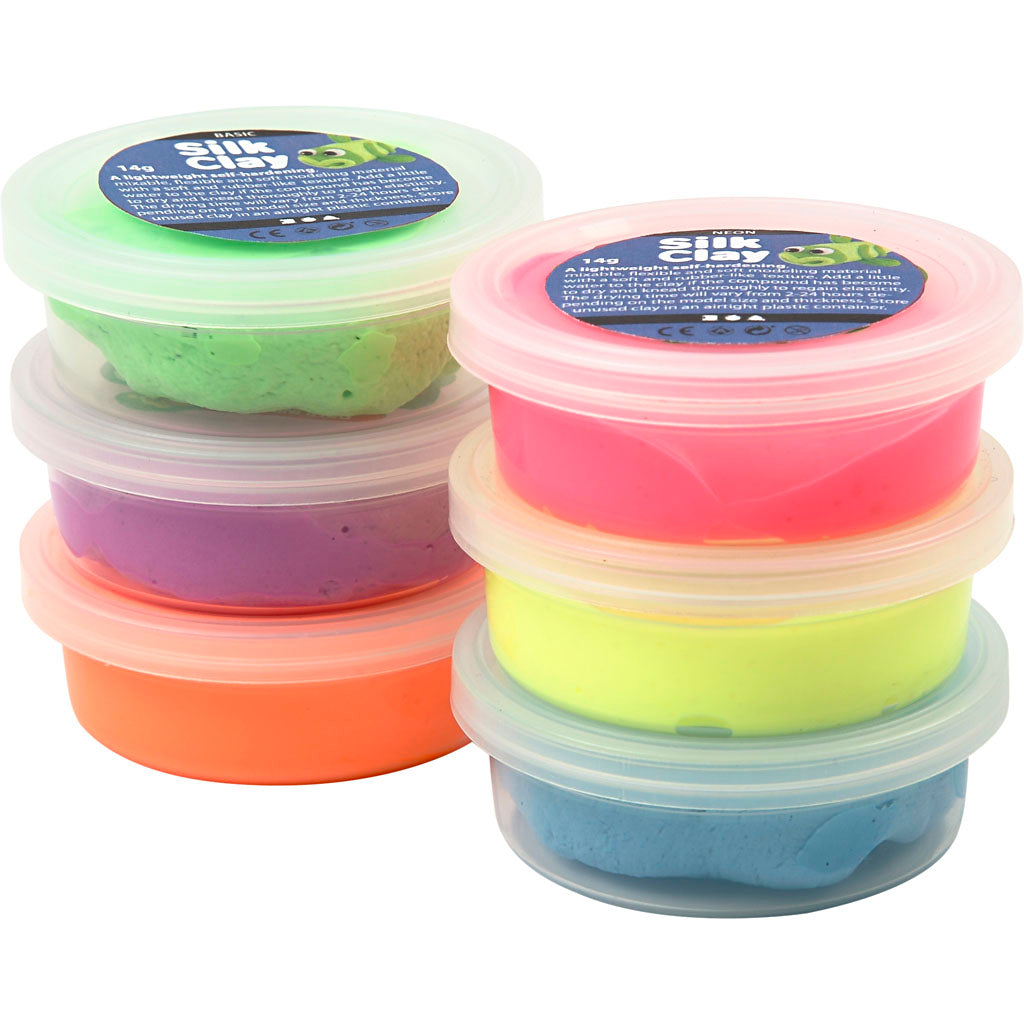 Silk Clay®, neon colours, 6x14 g