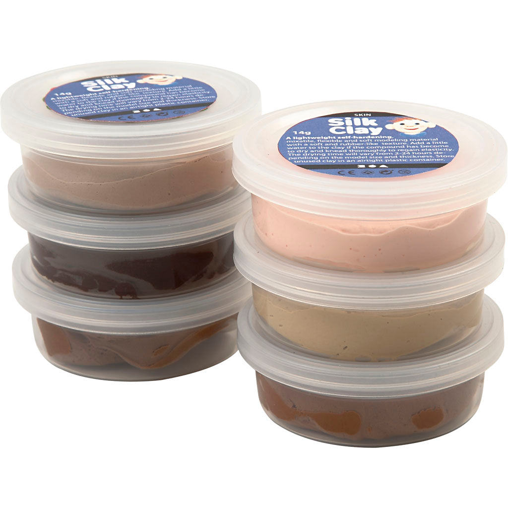 Silk Clay®, skin colours, 6x14 g