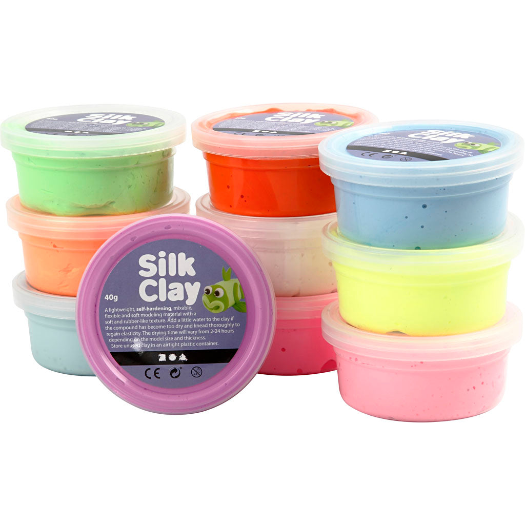 Silk Clay®, Basic 2, assorted colours, 10x40 g