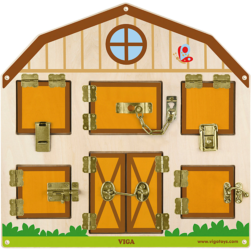 VIGA house latches activity board, size 44x44 cm