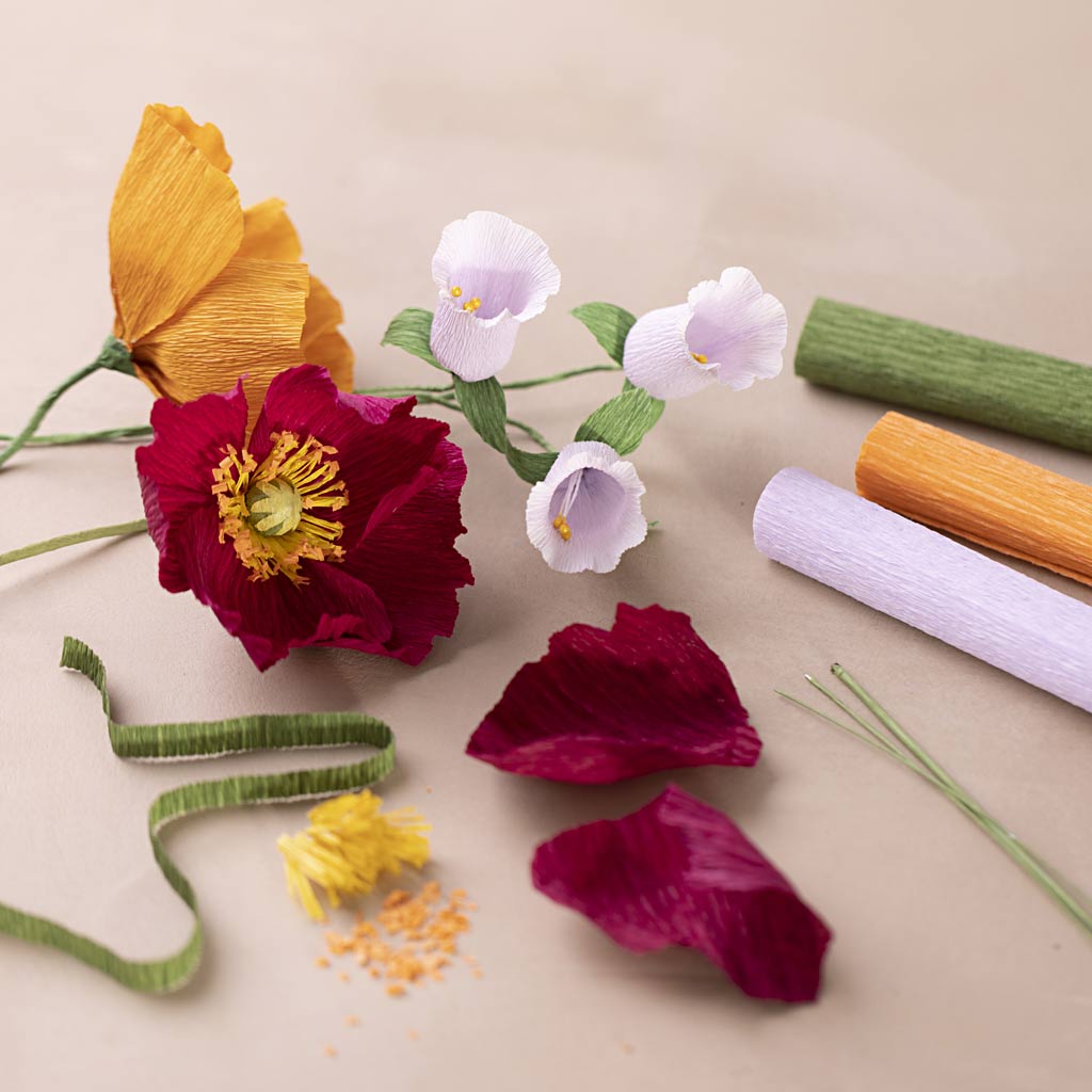 Starter Craft Kit Crepe Paper, assorted colours, 1 pack