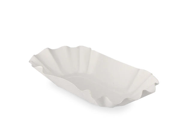 Cardboard Bowl scalloped 14x3,7x22 cm White (1.000 pcs)