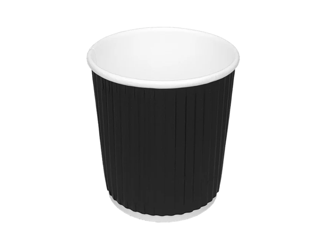 Coffee Cup 120cc 4oz Ø6,3cm Ripple Black (500 pcs)