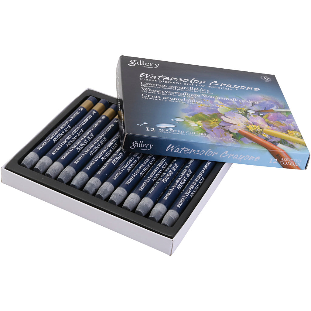 Watercolor Crayons, prussian blue (159), 12 pc