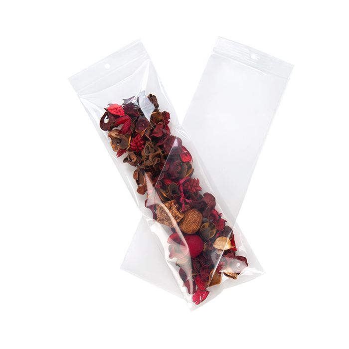 Grip Seal Bags with Hang hole 10x30.5cm Crystal Clear PP 100 micron