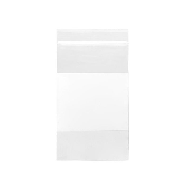 Grip Seal Bags with Write-on-Panel 7.5x12.5cm Crystal Clear PP 50 micron, showing how the bag looks like when empty