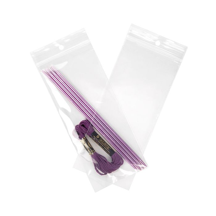 Grip Seal Bags with Hang hole 7.5x18cm Crystal Clear PP 50 micron
