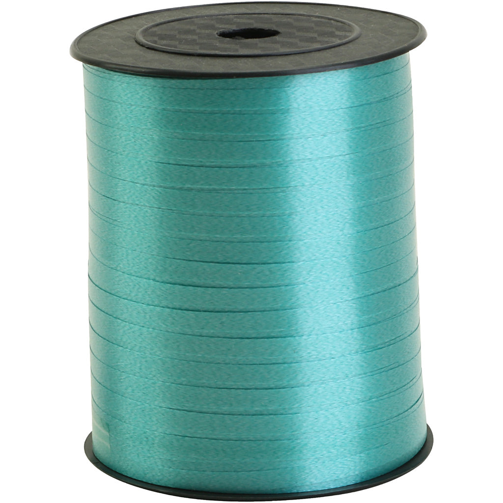 Curling Ribbon, W: 5 mm, petrol, 400 m/ 1 roll