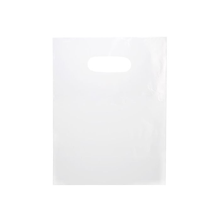 Plastic Carrier Bags White 23.9x30.5cm 60 micron LDPE