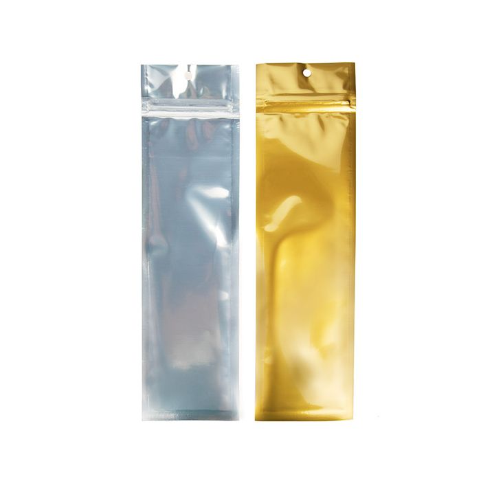 Grip Seal Bags Transparent/Gold 6,4x22,9 cm