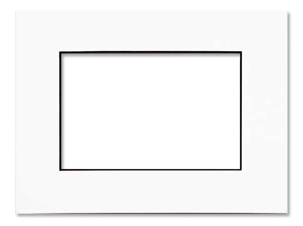 Mount Board White/Black Core 19.4x24.5cm Window - Outer size 27.9x35.6cm