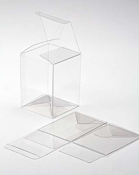 Plastic Gift Boxes 7.6x7.6x10.2cm Crystal Clear with Autolock Bottom
