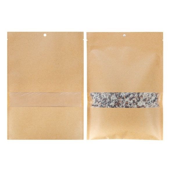 Kraft Bags Sealable 13.7x18.5cm with Window