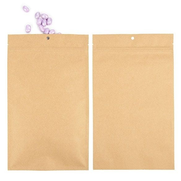 Kraft Hanging Barrier Bags 15.2 x 23.5 cm w/Tear Notches