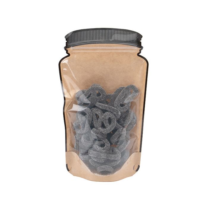Mason Jar Zipper Pouch Kraft w/ Clear Front 15,2x7,9x25,4cm