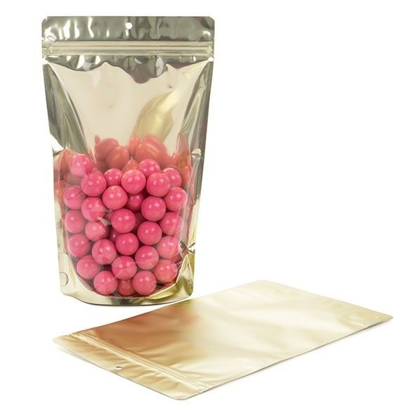 Stand Up Pouches Transparent/Matt Gold 17.1x8.9x28.6cm | 340 grams