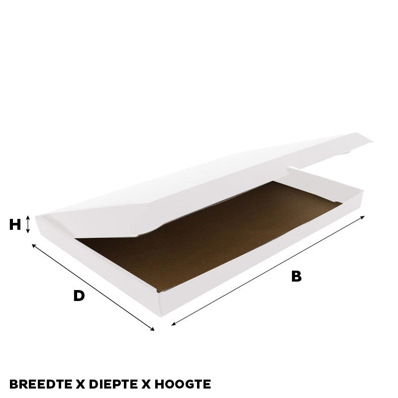Shipping cartons 38x25x2,9cm White (100 pcs)
