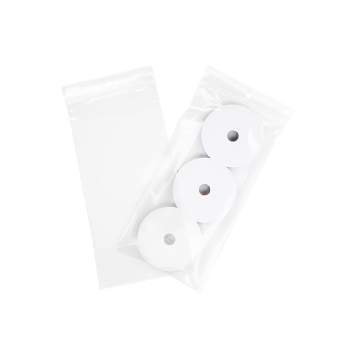 Grip Seal Bags with Hang hole 10x20.5cm Crystal Clear PP 100 micron