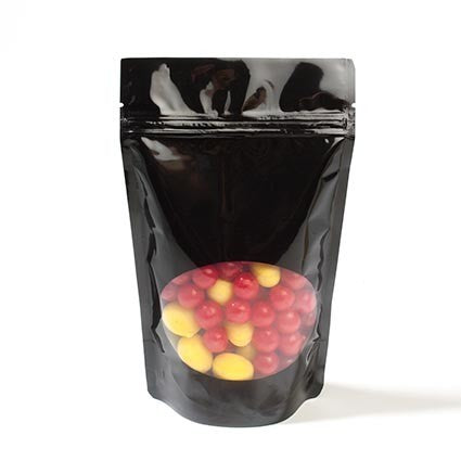 Stand Up Pouches Black with oval Window 23x12x34.5cm | 907 grams