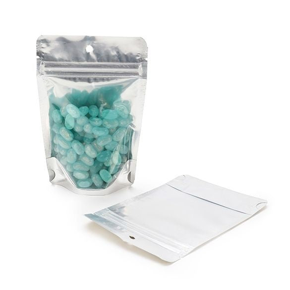 Stand Up Pouches Transparent/Gold 10x6x15cm | 57 grams with hang hole