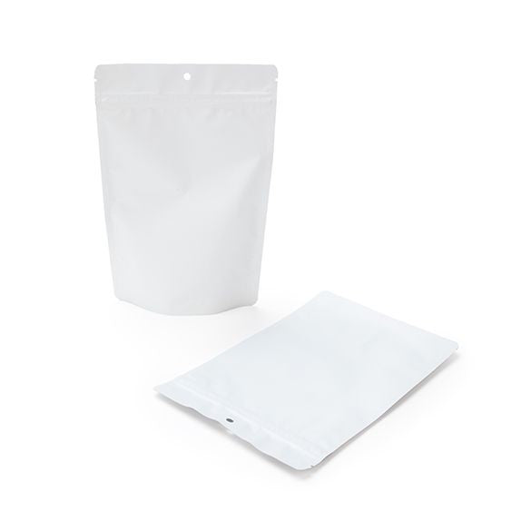 Stand Up Pouches Matt White 15x9x23.2cm | 312 grams with hang hole