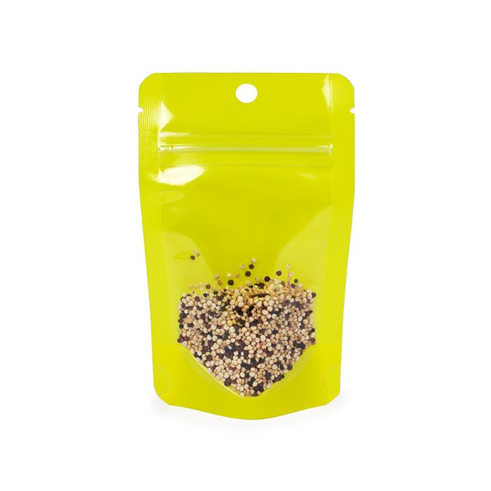 Stand Up Pouches Transparent/Neon Yellow 7,9x5,1x13 cm