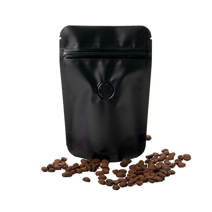 Stand Up Pouches Black 10,2x6x15,2cm w/Valve