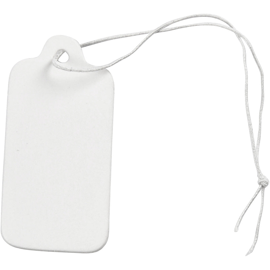 Gift Tags, size 15x30 mm, white, 100 pc