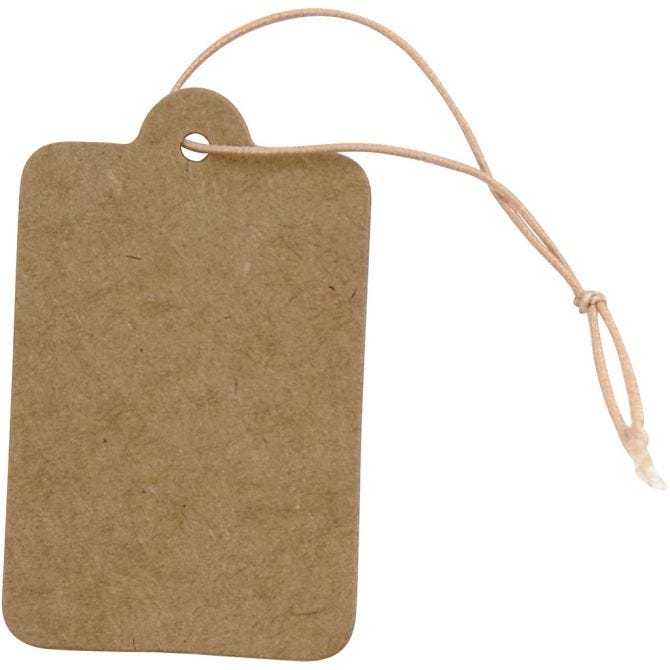 Gift Tags, size 25x40 mm, light brown, 100pcs
