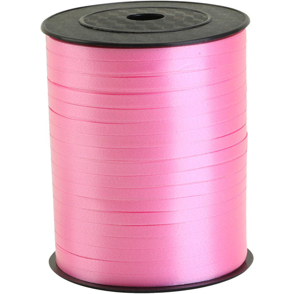 Curling Ribbon, W: 5 mm, pink, 400 m/ 1 roll [HOB-557442]
