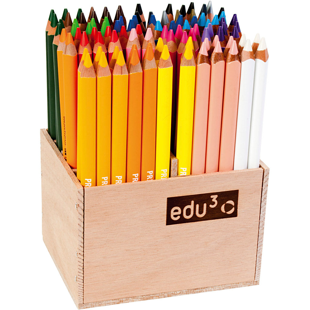 edu Jumbo Coloured Pencils, thickness 10 mm, lead 6,25 mm, assorted colours, 96 pc/ 1 pack [HOB-409096]