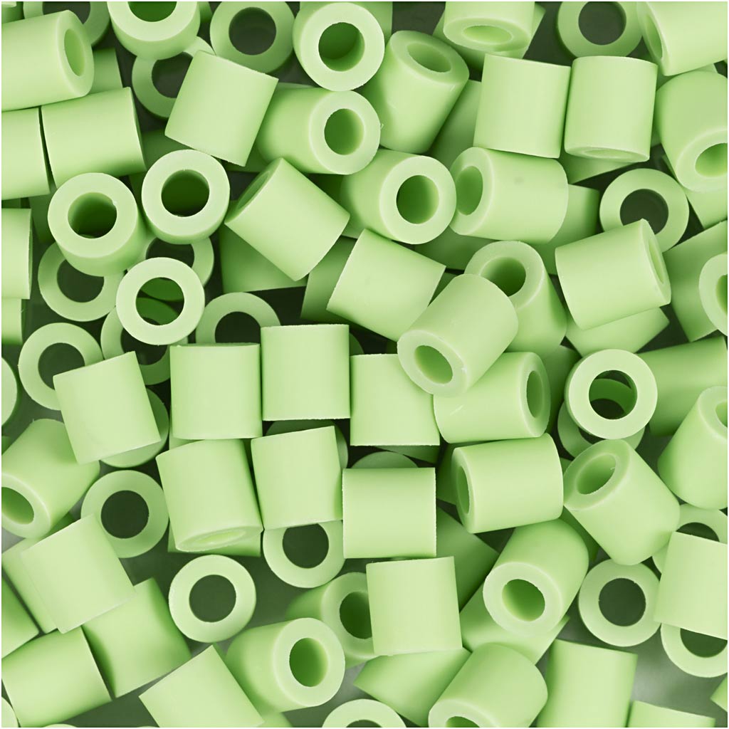 NABBI BioBeads, size 5x5 mm, hole size 2,5 mm, medium, pastel green, 1000 pc/ 1 pack [HOB-9067650]