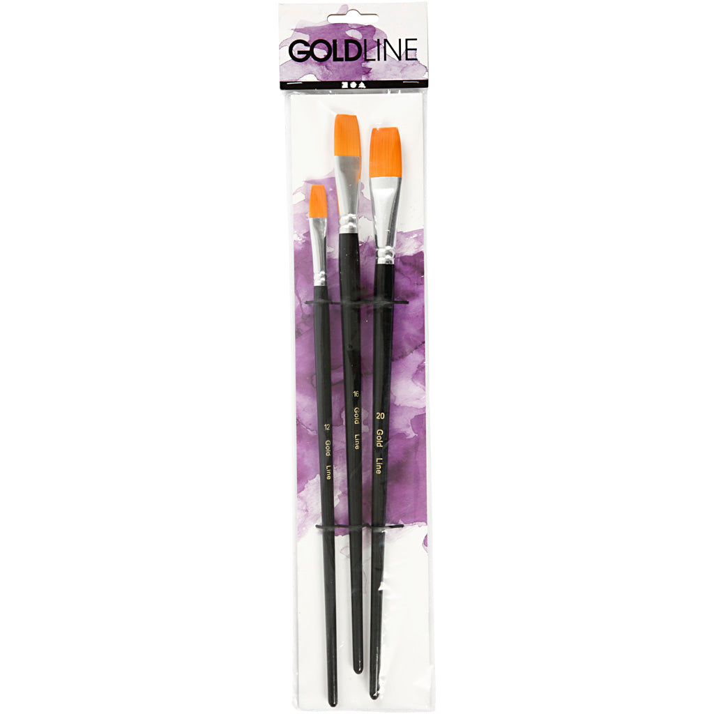 Nylon Brushes, no. 12+16+20, L: 30-33 cm, W: 12-20 mm, flat, 3 pc/ 1 pack [HOB-100276]
