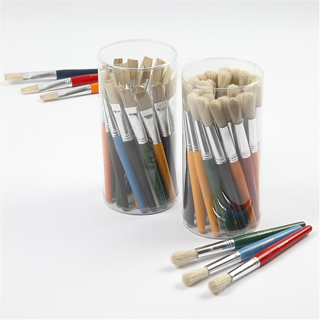 Kids Paint Brushes, W: 15 mm, 120 asstd./ 1 pack [HOB-10348]